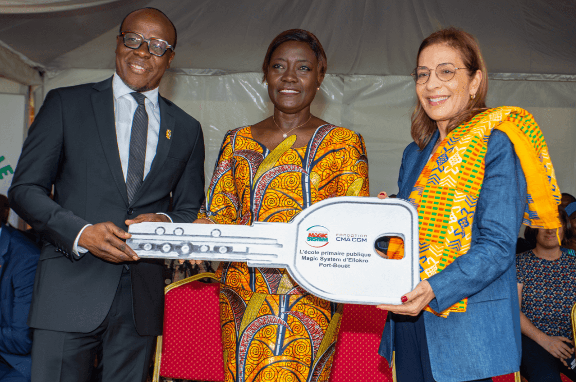 Inauguration école Côte d'Ivoire Fondation CMA CGM et Magic System